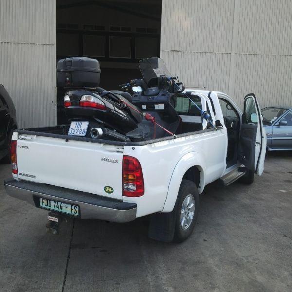 Motorcycle transport available from Jhb to Cape Town