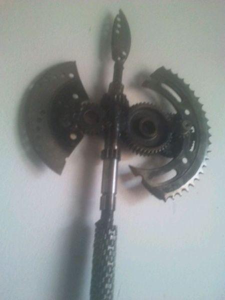 Motorcycle parts into art