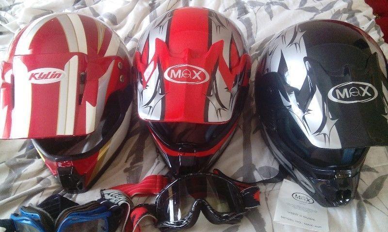 3X new off road helmets