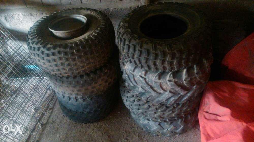 Various quad tyres and rims
