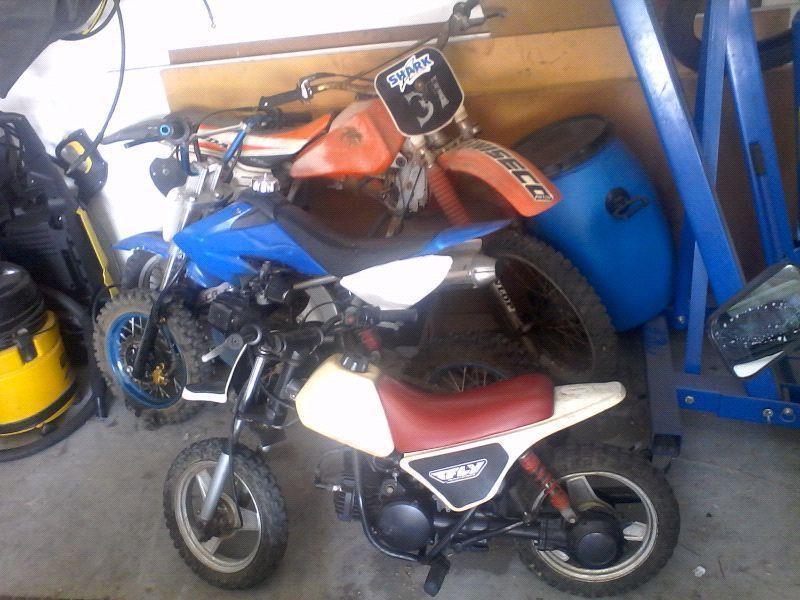 Yamaha pw50 and 125 loncin and honda cr rolling frame