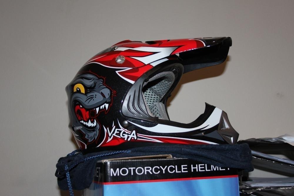 Helmet: Vega, full face, off-road. Hardly used