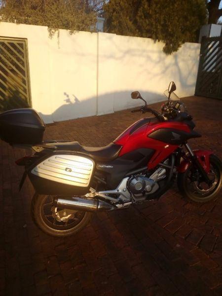 Honda Red NC 700 X in excellent condition with panniers and top box