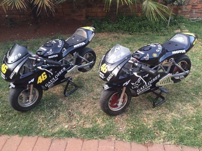 2x CAG lucky 7 49cc pocket bikes - Rossi replicas! - BARGAIN!