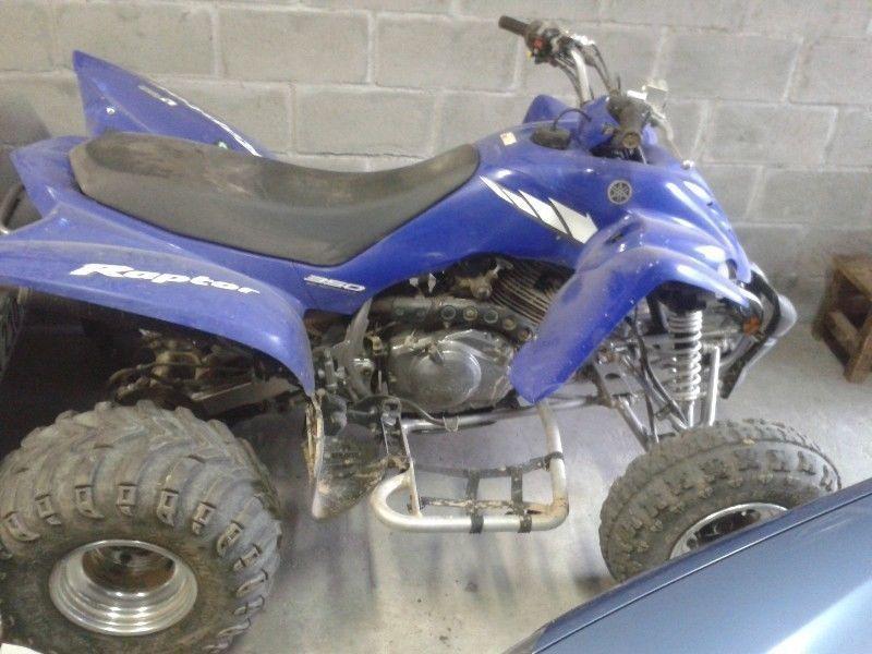 2008 Yamaha Raptor 350 plus treiler