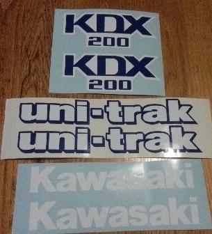 KDX 200 tank and side panel decals stickers - 1988 model