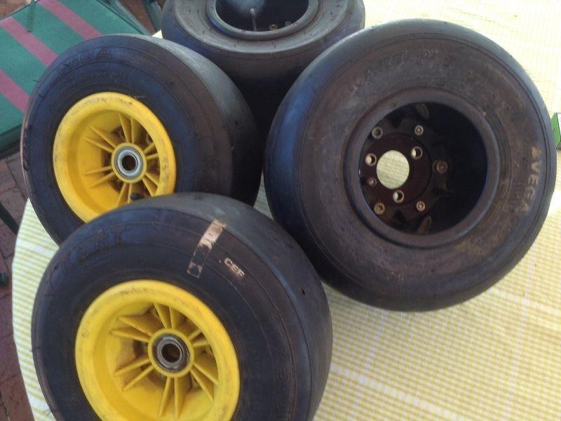 Go kart wheels and rims complete set