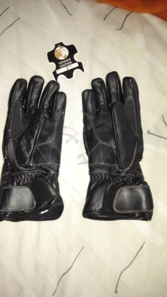 Motorbike gloves leather brand new size large