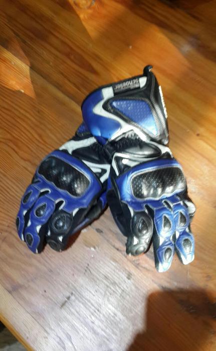 Leather schoeller biker gloves for sale