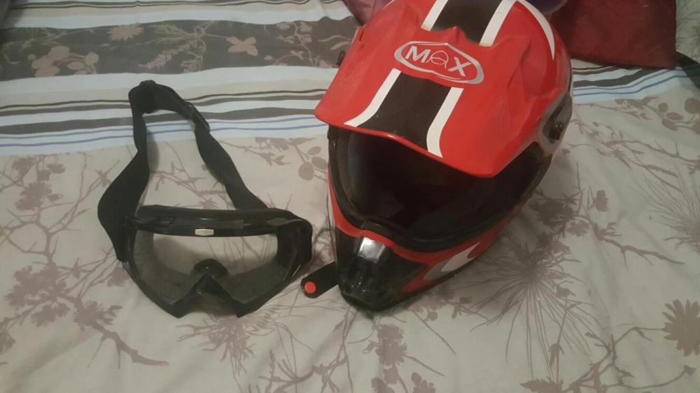 MAX motocross helmet and goggles for sale