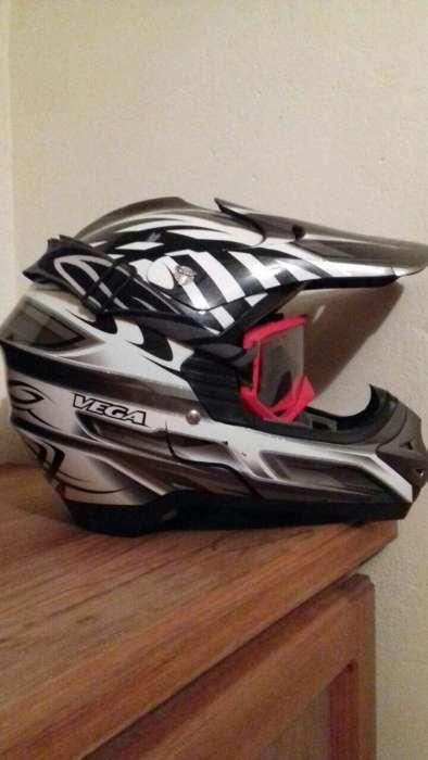 Off-Road helmet and goggles. Large. Peak cracked. What offers?