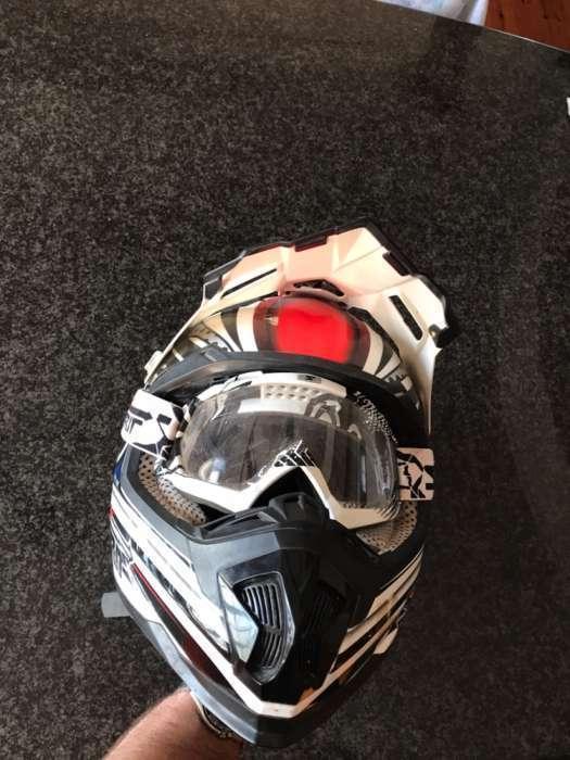 Spirit MX helmet with goggles. M