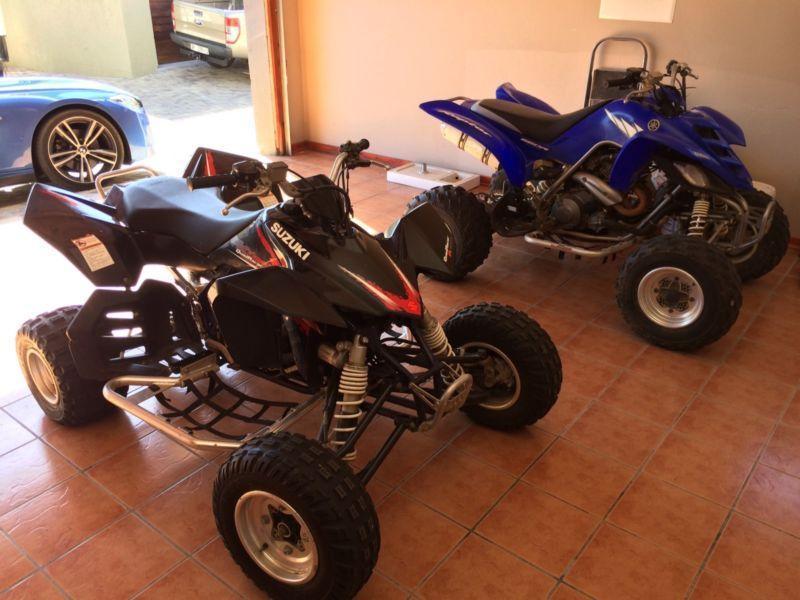 Yamaha Raptor 660R & Suzuki 450 for Sale R3300 each, just been serviced and new battery