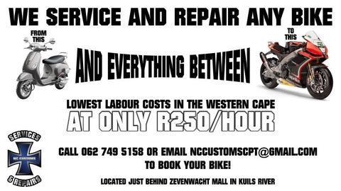 NC Customs still offers the lowest labour rates in the  @ R250/h!