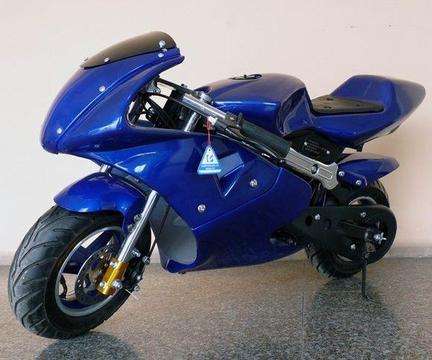 NEW 2017 50cc 2 Stroke Air-Cooled Petrol Driven 3HP Pocketbike (Blue)