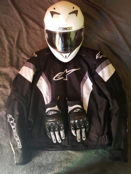 Alpinestars Jacket and Gloves and Shark helmet R5500