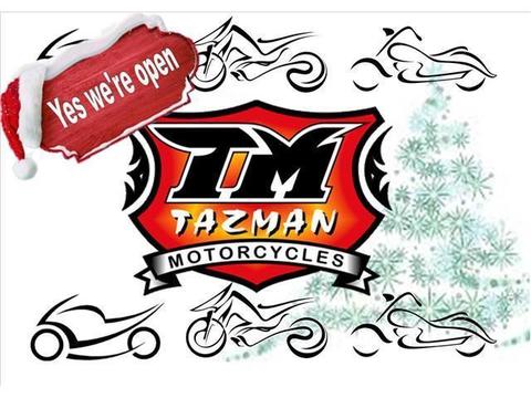 WE ARE OPEN @ TAZMAN MOTORCYCLES