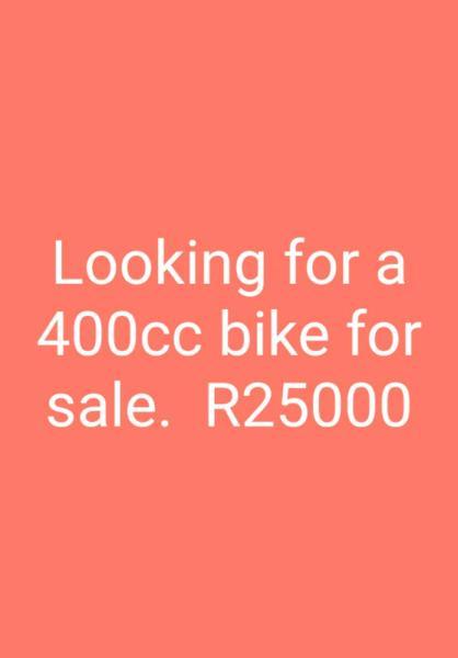 Looking for 400cc close to cape town