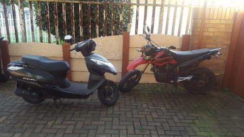 Moto mia bike and honda elite 125