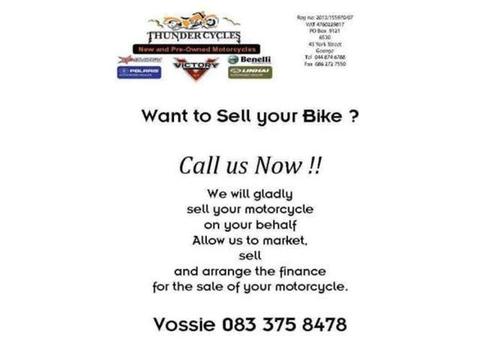 Motorcycles park and sell