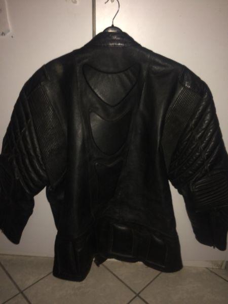 Vivante Black Leather Bike Jacket 7XL