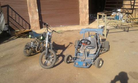 Pit bike and go cart