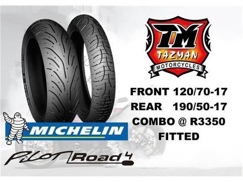 MICHELIN PILOT ROAD 4 - 120 FRONT 190/50 REAR COMBO SPECIAL @ TAZMAN MOTORCYCLE