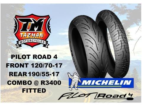 MICHELIN PILOT ROAD 4 - 120 FRONT 190/55 REAR COMBO SPECIAL @ TAZMAN MOTORCYCLES