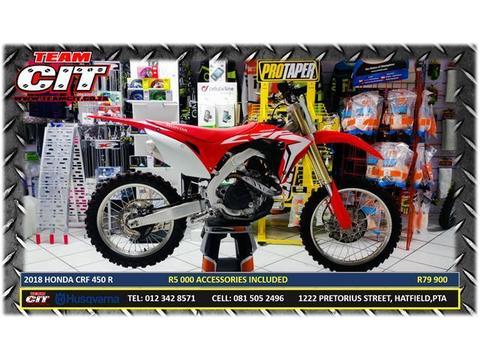 2018 HONDA CRF450R WITH R5000 ACCESSORIES INCLUDED (PICK IN STORE)