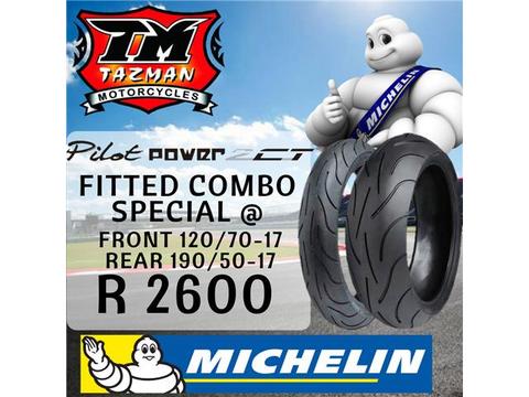 MICHELIN PILOT POWER 2CT COMBO SPECIAL @ TAZMAN MOTORCYCLES 